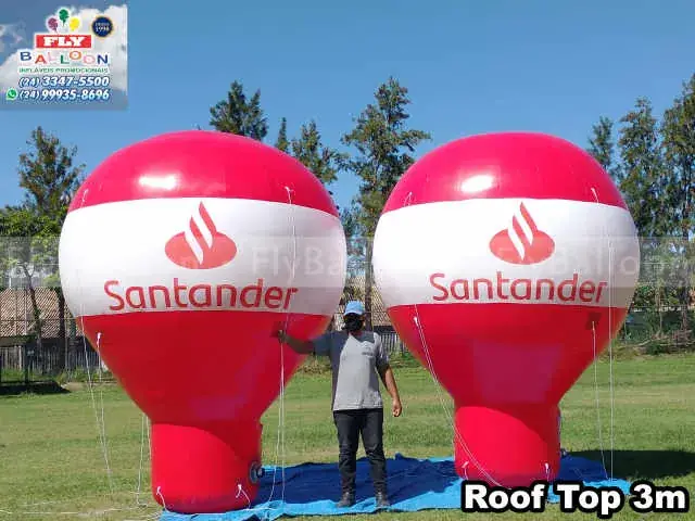 Balões infláveis gigantes promocionais Roof Top para Santander