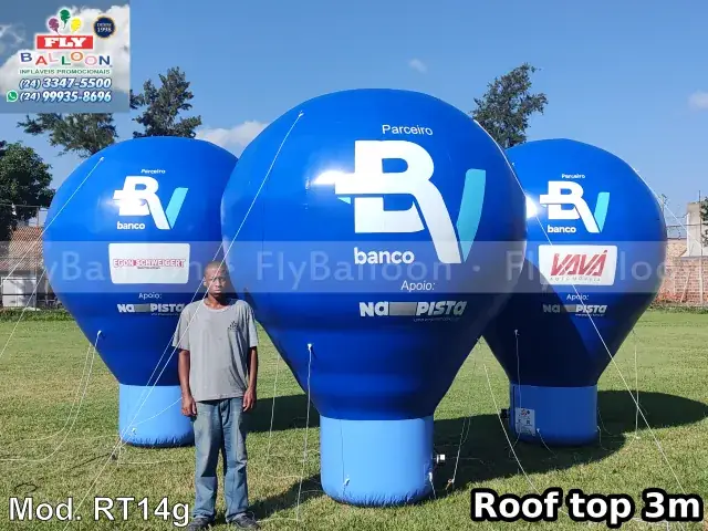 Balões infláveis promocionais Roof Top 14g para Banco BV